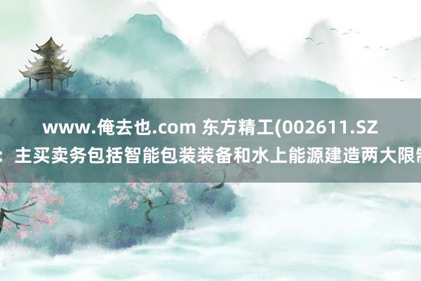 www.俺去也.com 东方精工(002611.SZ)：主买卖务包括智能包装装备和水上能源建造两大限制