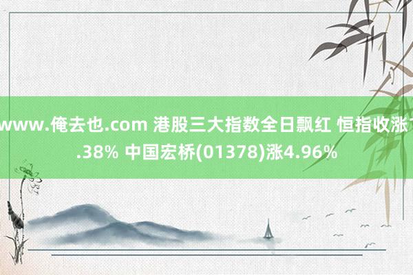 www.俺去也.com 港股三大指数全日飘红 恒指收涨1.38% 中国宏桥(01378)涨4.96%