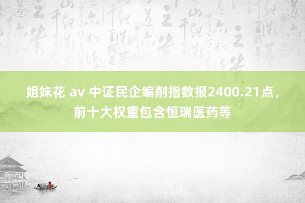 姐妹花 av 中证民企编削指数报2400.21点，前十大权重包含恒瑞医药等