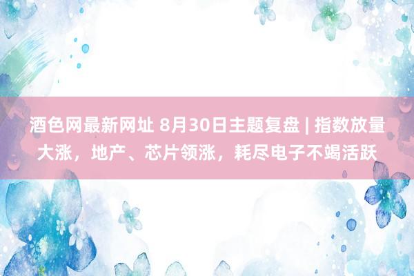 酒色网最新网址 8月30日主题复盘 | 指数放量大涨，地产、芯片领涨，耗尽电子不竭活跃