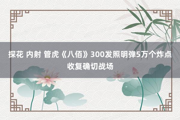 探花 内射 管虎《八佰》300发照明弹5万个炸点收复确切战场