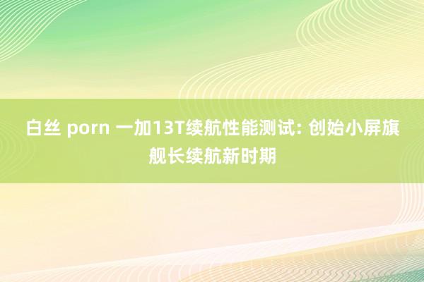 白丝 porn 一加13T续航性能测试: 创始小屏旗舰长续航新时期
